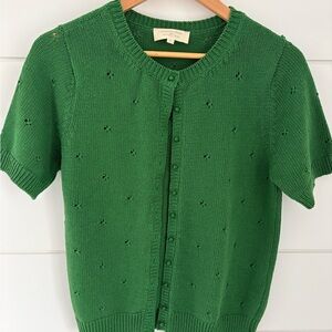 Sezane Emerald Knit Cardigan